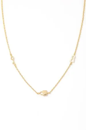 Dainty Mini Lock Charm Necklace