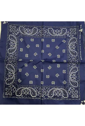 Dark Blue Paisley Bandana