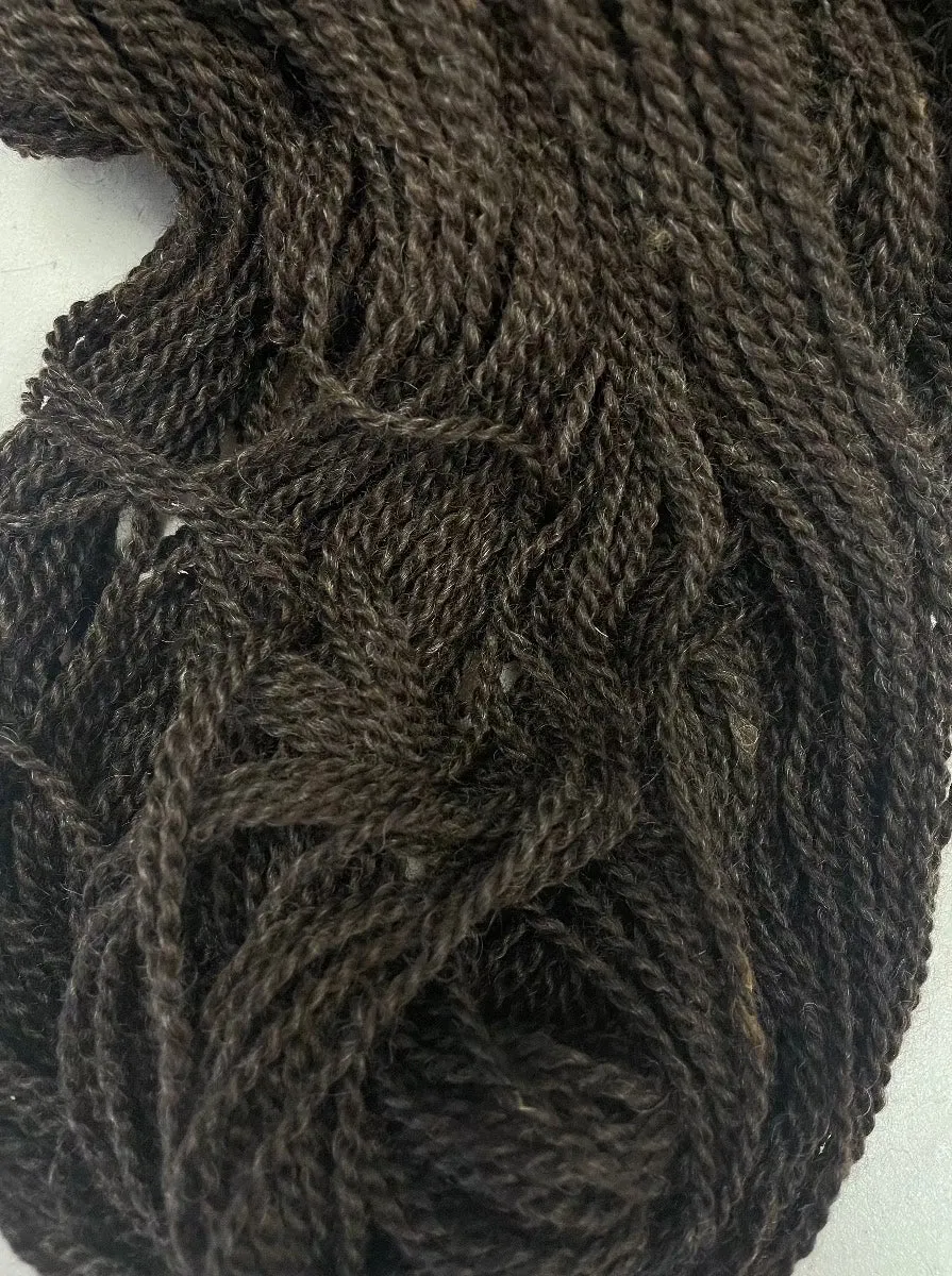 Dark Brown Wensleydale Lamb Yarn - Worsted