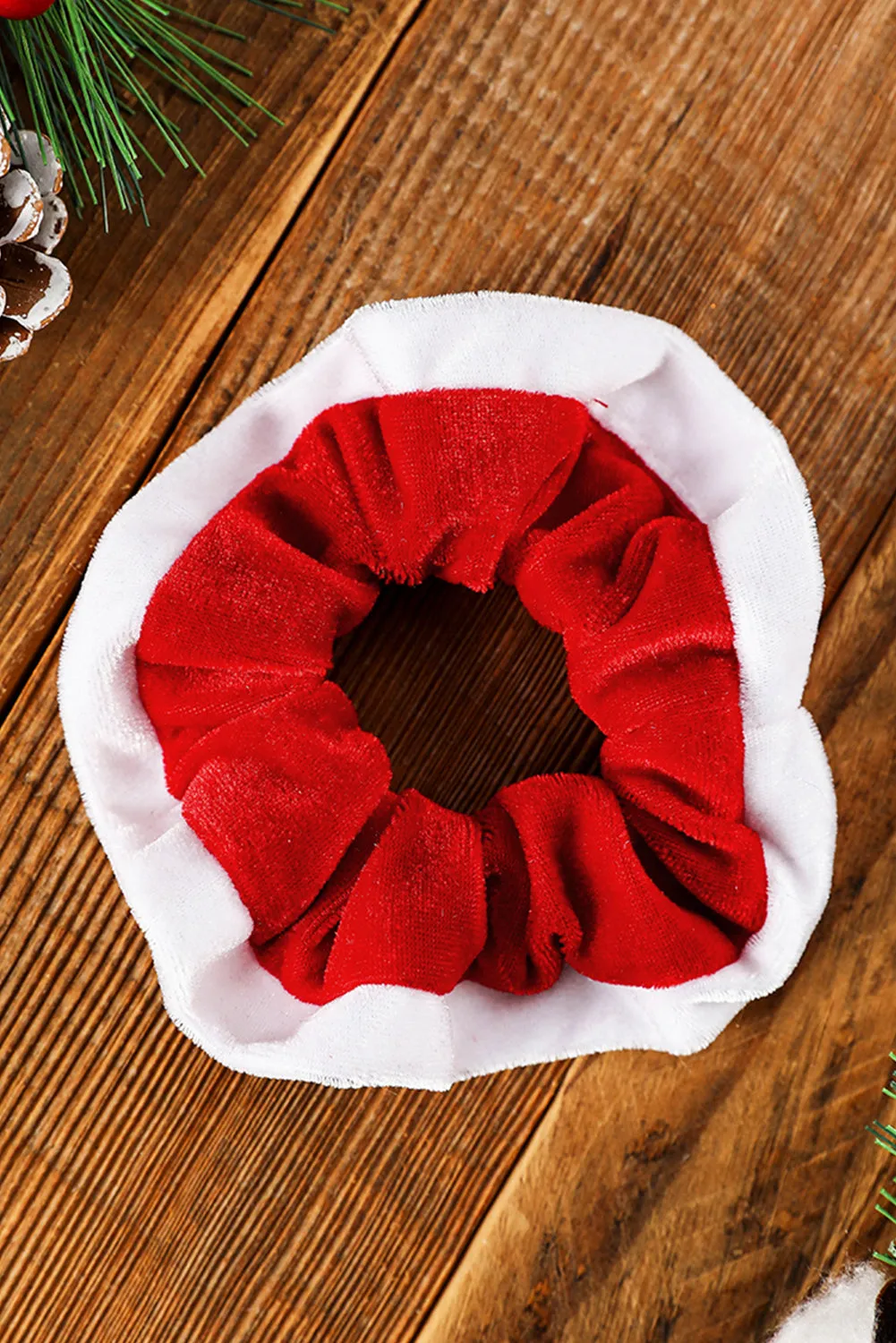 Dark Green Mixed Flannel Christmas Scrunchie Hair Tie