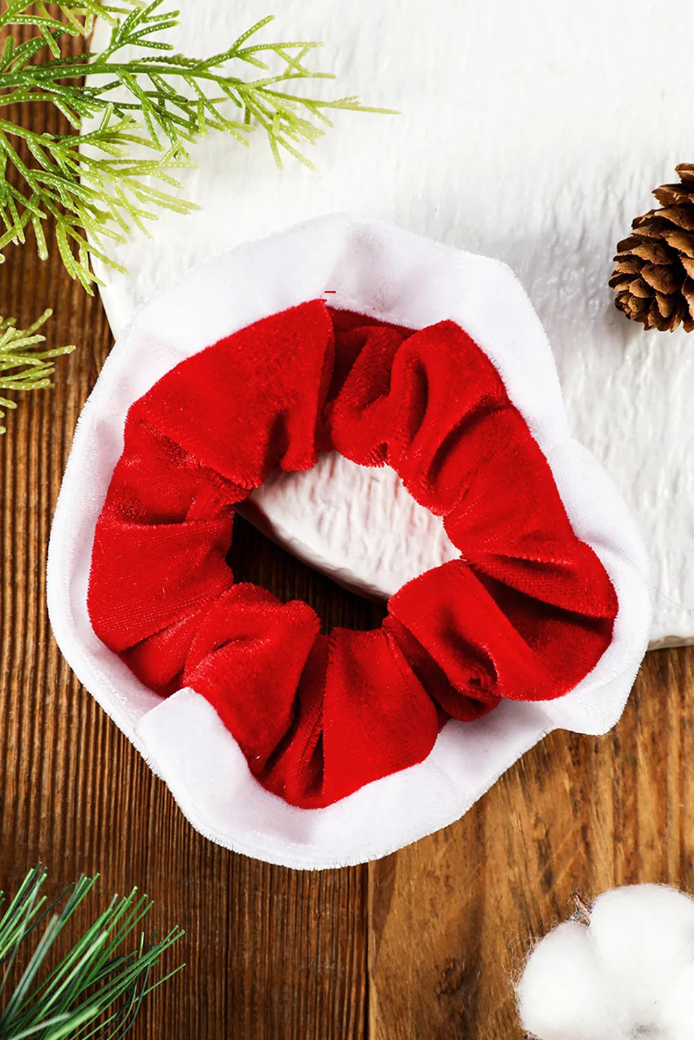 Dark Green Mixed Flannel Christmas Scrunchie Hair Tie