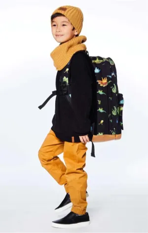Deux Par Deux Boys Backpack With Printed Dinosaurs One Size