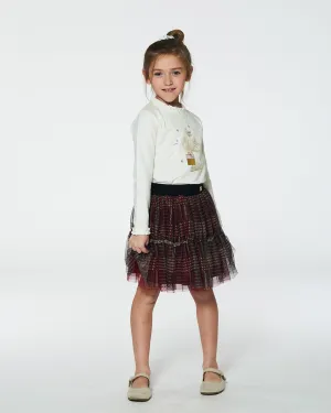 Deux Par Deux Frill Holiday Tee