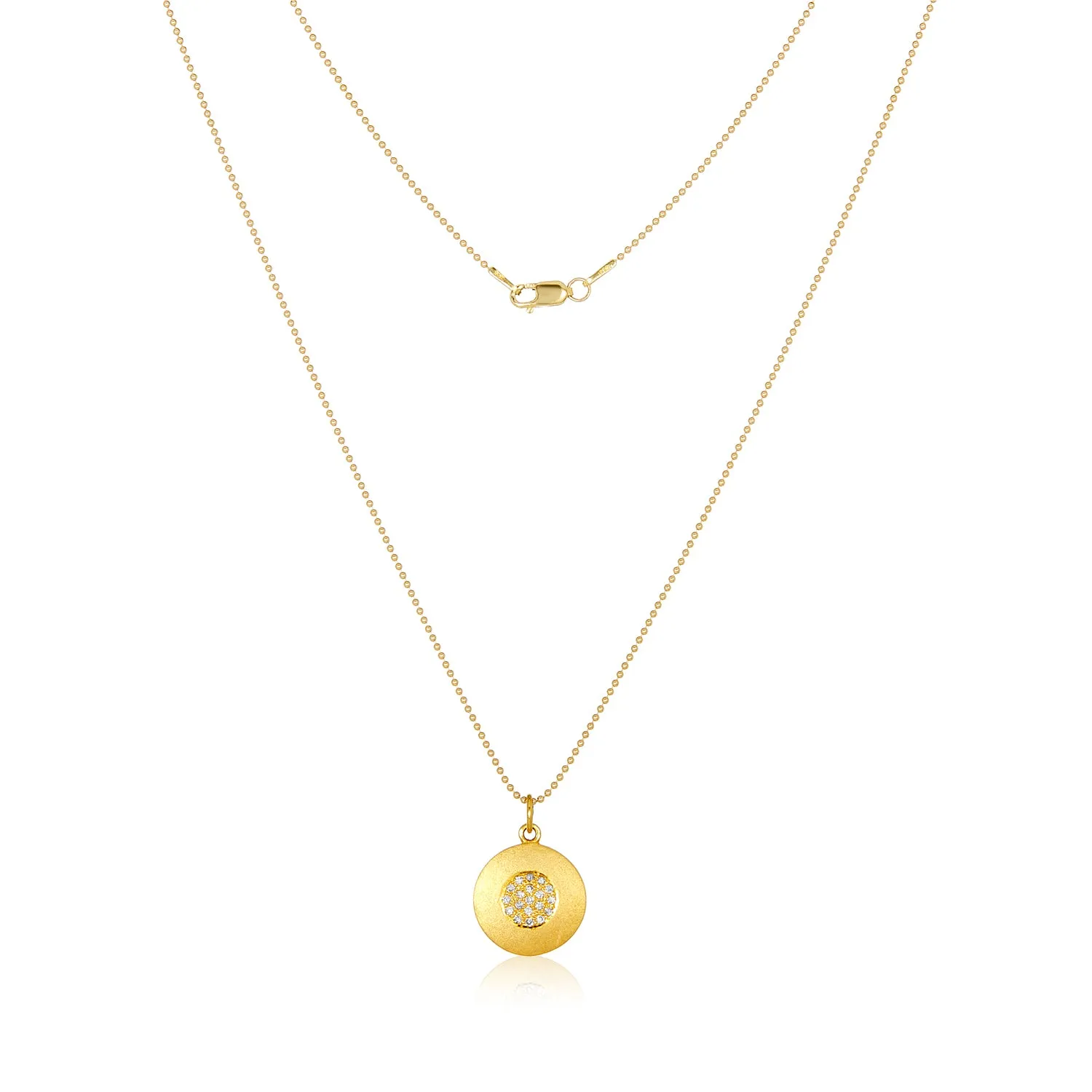 Diamond Target Pendant Necklace in 14k