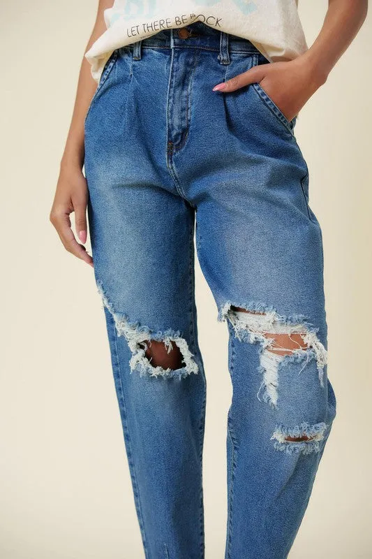 Distressed Slouchy Jeans