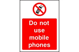 Do not use mobile phones sign