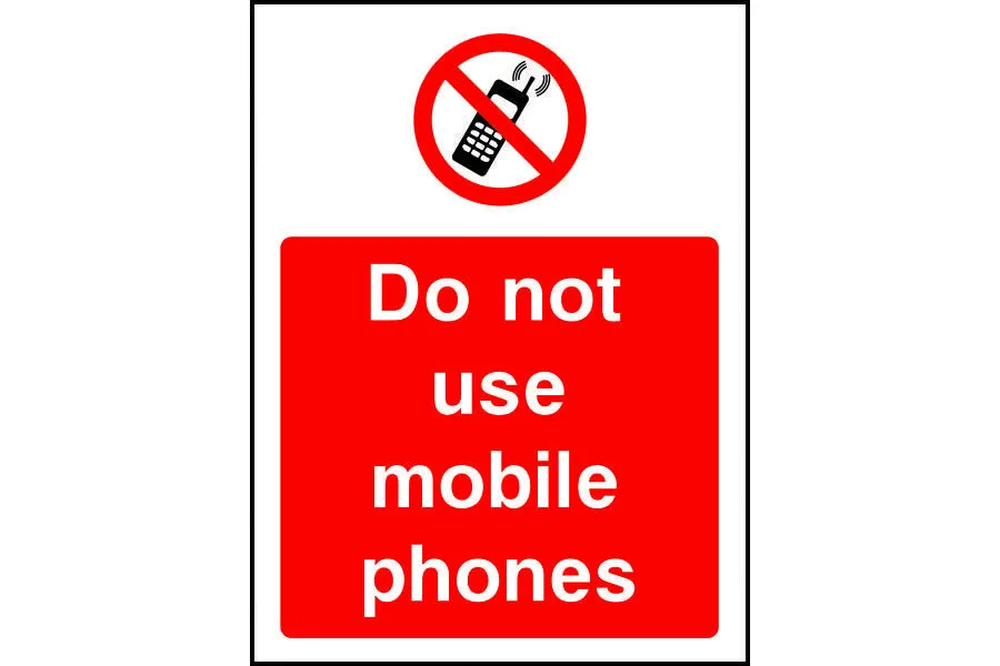 Do not use mobile phones sign