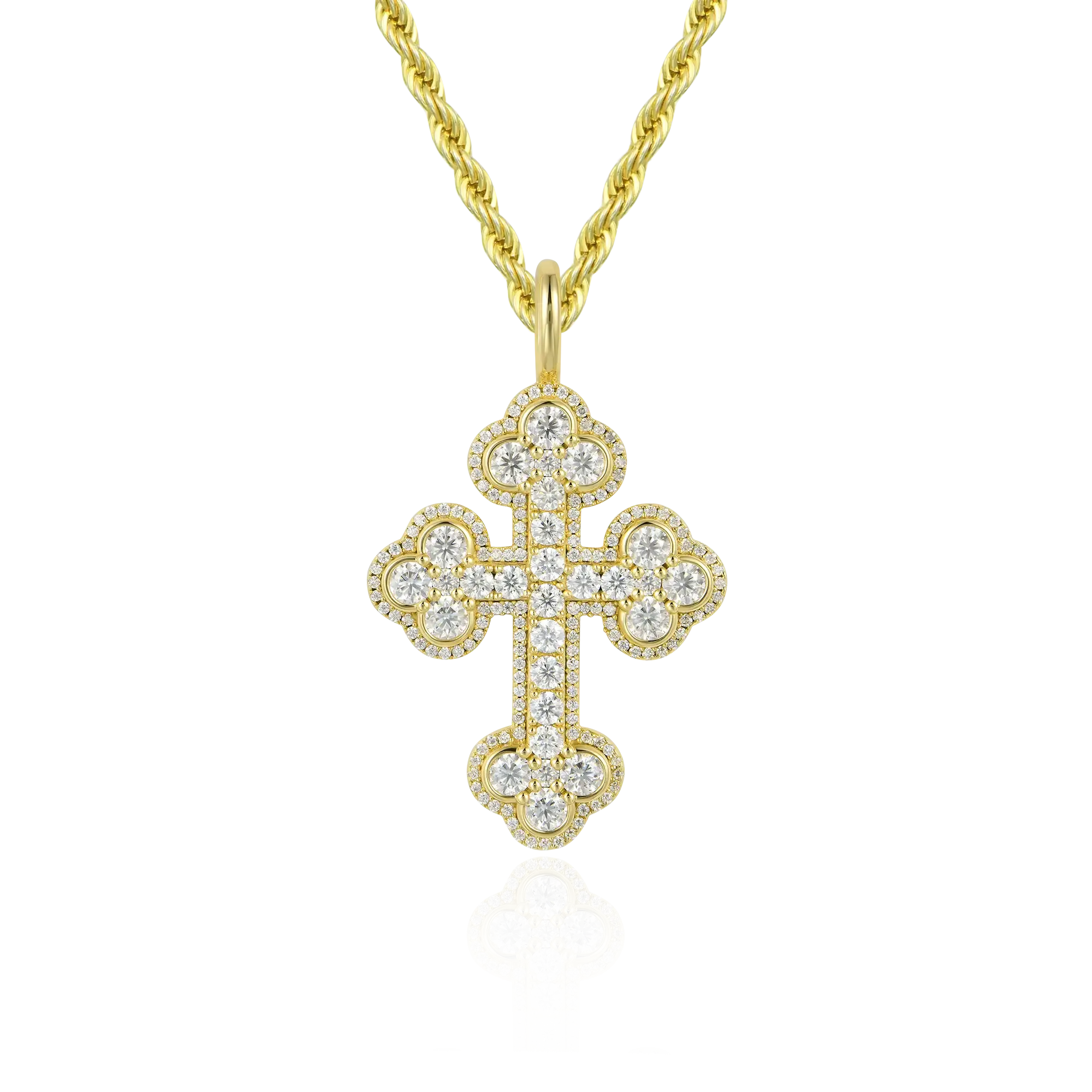 Double-Layered Bottoni Cross Pendant