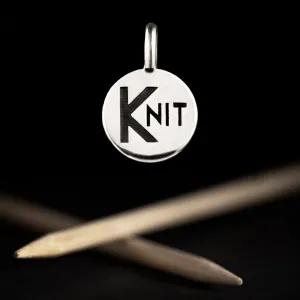 Double Sided Sterling Silver Knit Nit and Stockinette Stitch Motif Pendant/Stitch Marker