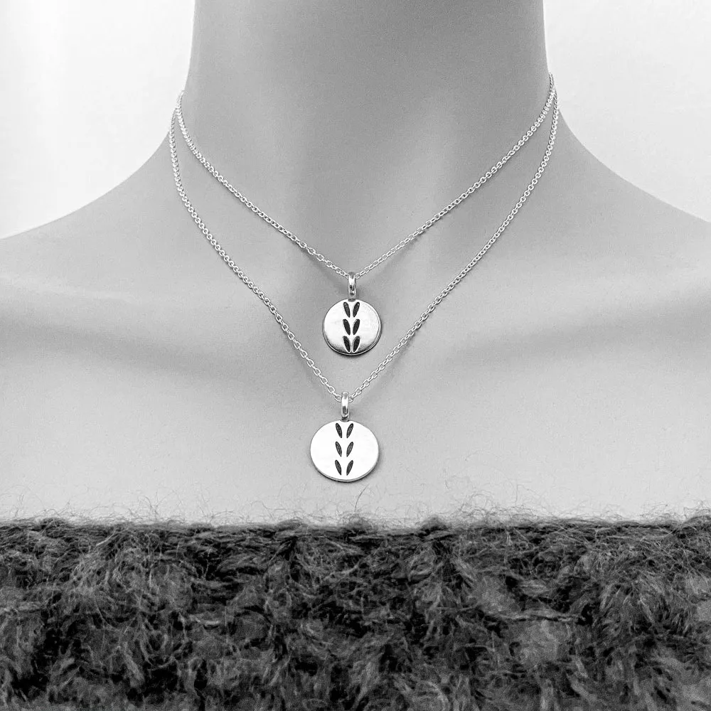 Double Sided Sterling Silver Purl and Stockinette Stitch Motif Pendant/Stitch Marker