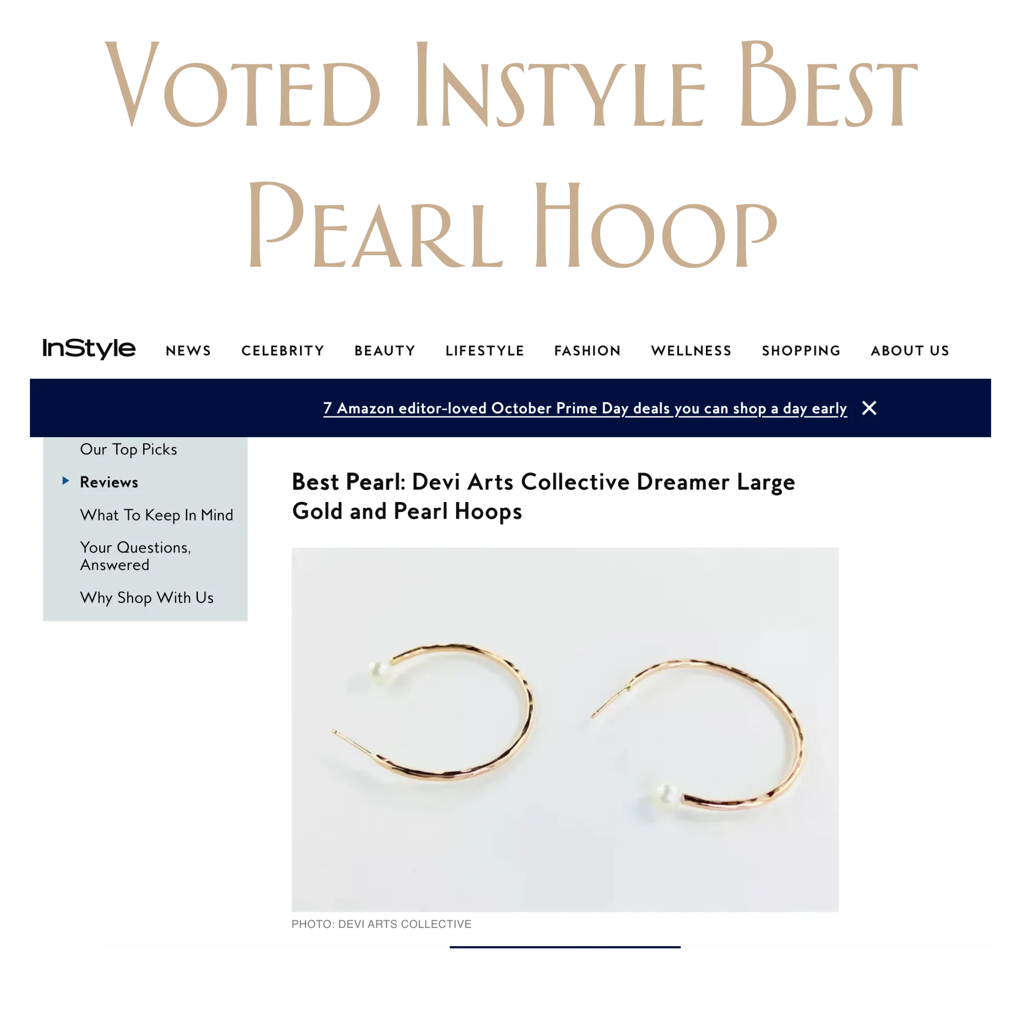 Dreamer Large Gold and Pearl Hoops