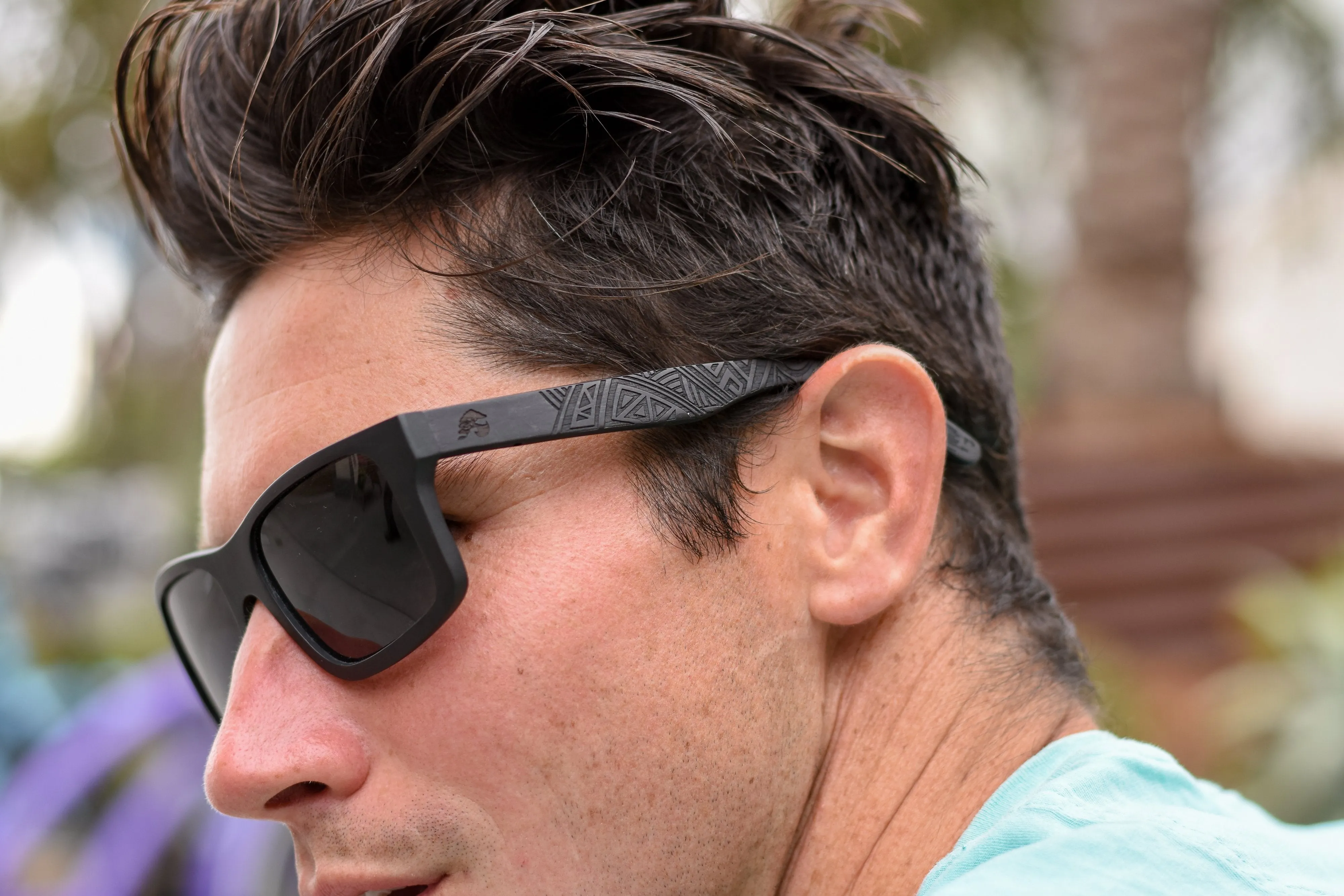 Ebony Wood Sunglasses With Tribal Design - Renegade