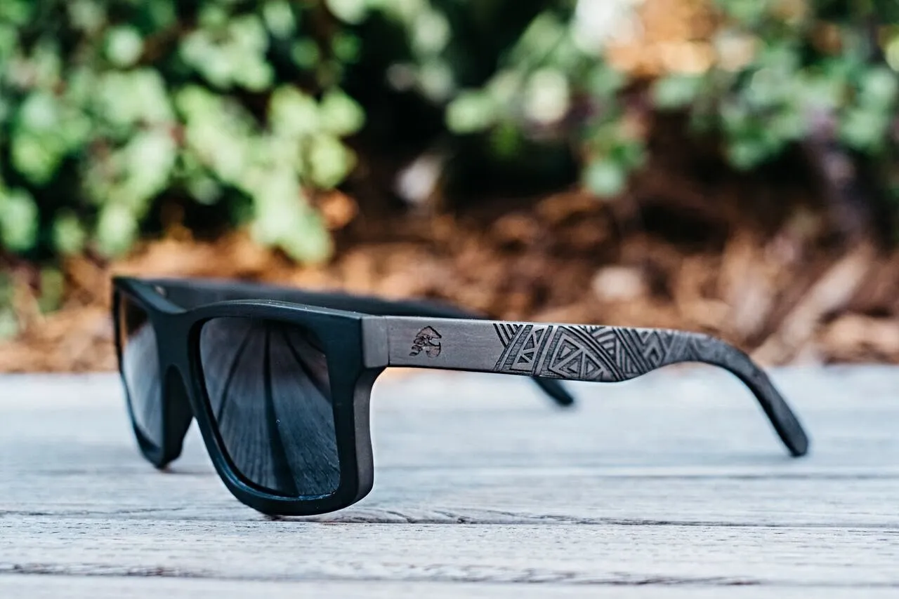 Ebony Wood Sunglasses With Tribal Design - Renegade