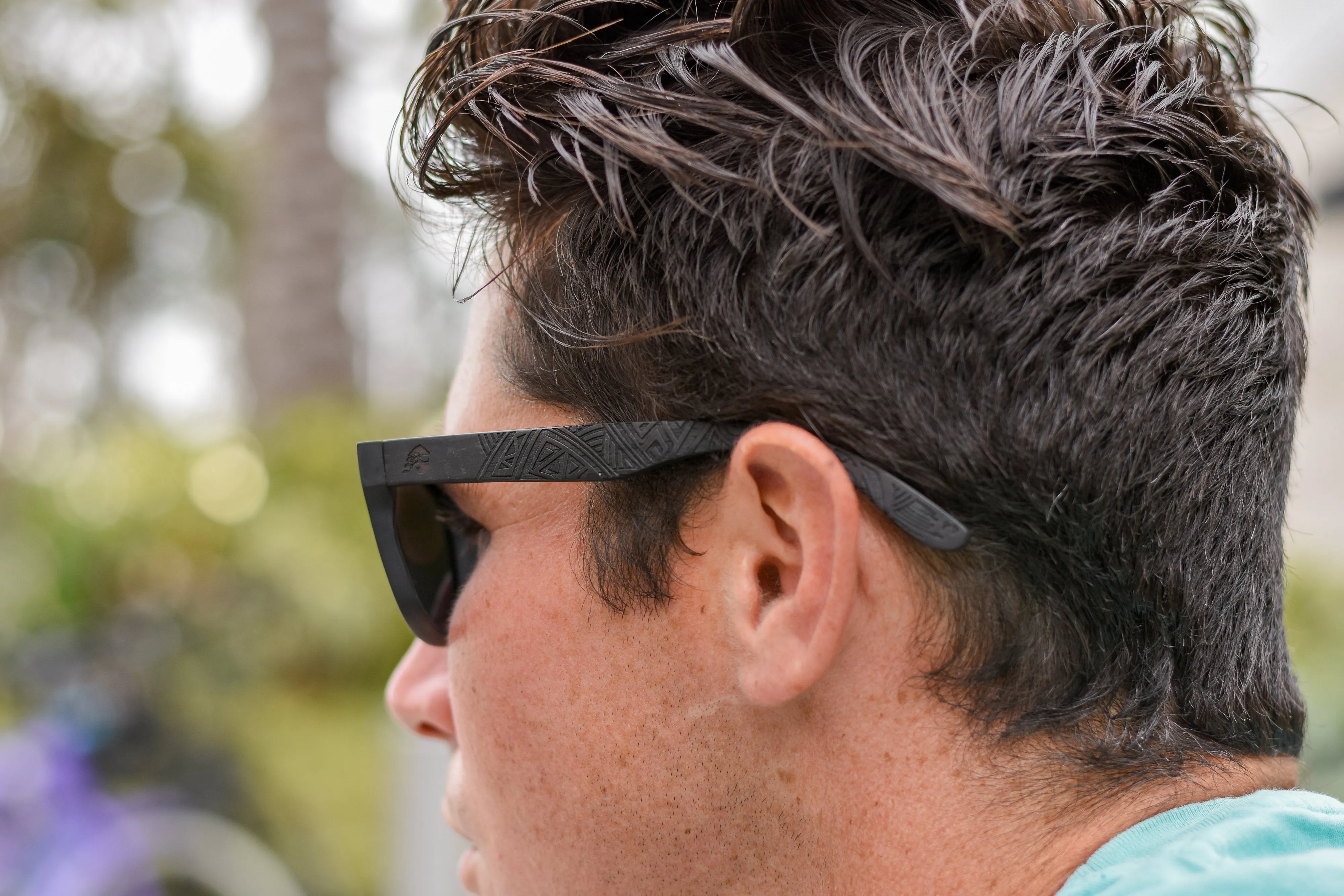 Ebony Wood Sunglasses With Tribal Design - Renegade