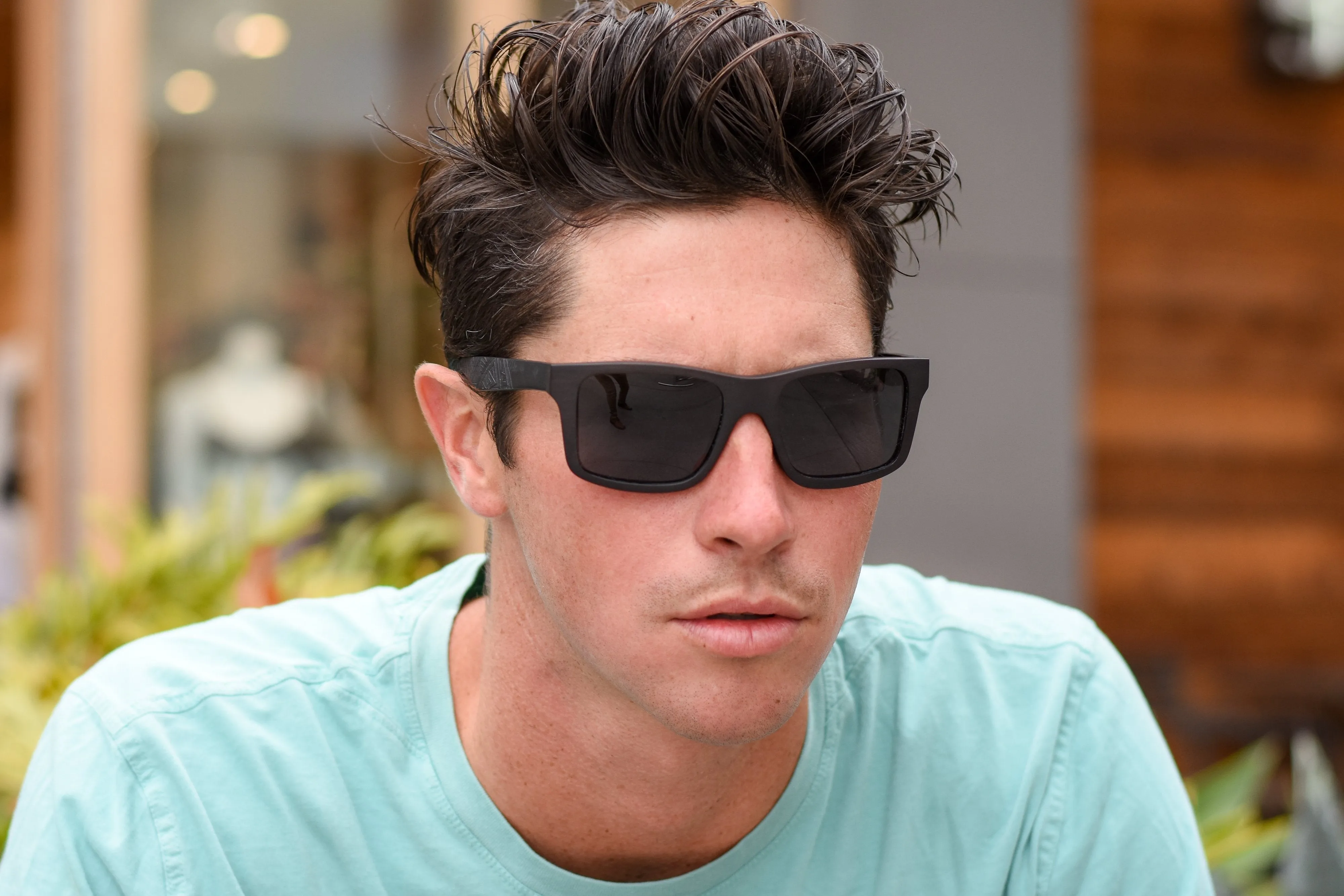 Ebony Wood Sunglasses With Tribal Design - Renegade