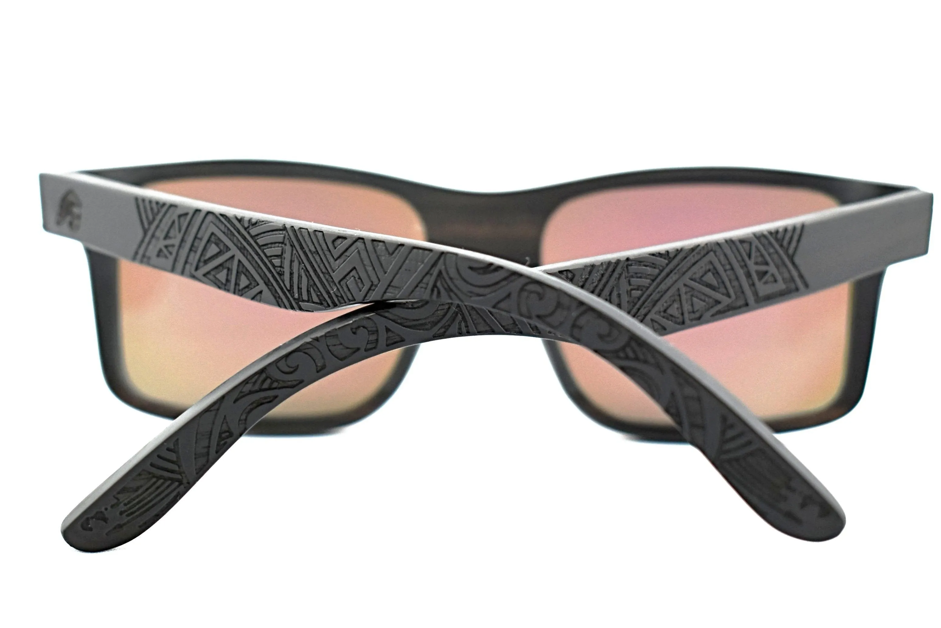 Ebony Wood Sunglasses With Tribal Design - Renegade