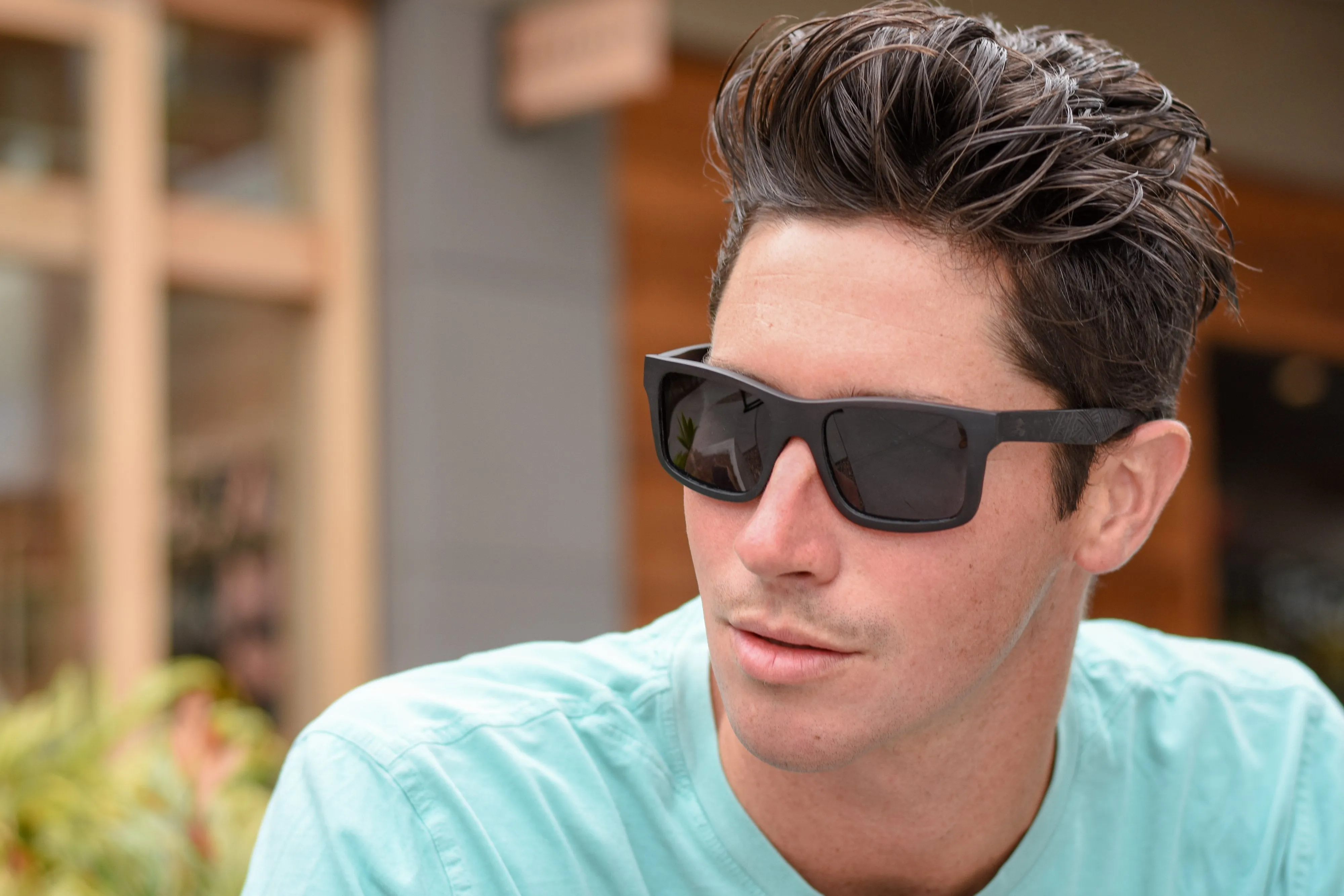 Ebony Wood Sunglasses With Tribal Design - Renegade