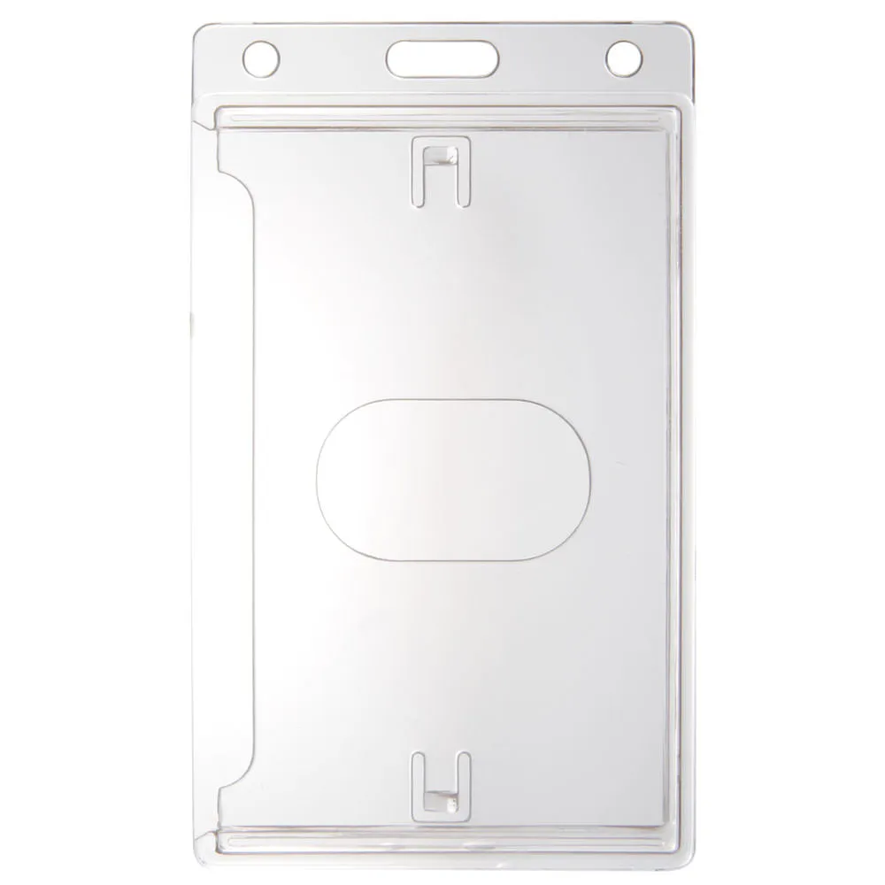 Economy Crystal Clear Vertical Side-Load Badge Holder, 2.13" x 3.38" (50/Pack)