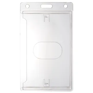 Economy Crystal Clear Vertical Side-Load Badge Holder, 2.13" x 3.38" (50/Pack)