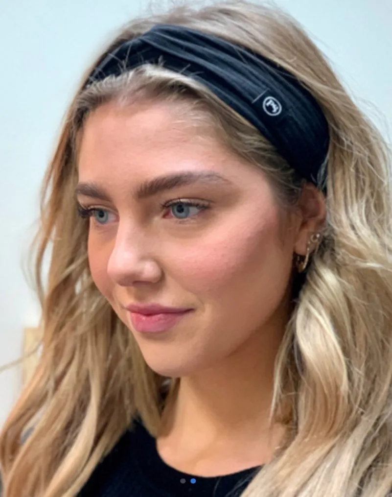 Elastic Knot Ribbed Knit Headband (Light Grey)