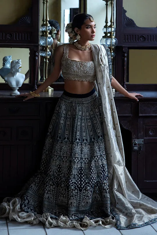 Embellished Bridal Indian Blue Lehenga Choli #BN1244