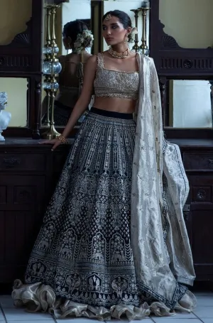 Embellished Bridal Indian Blue Lehenga Choli #BN1244