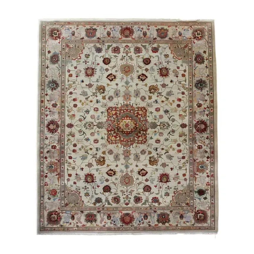 Embellished Flower Hand Knotted Area Rug
