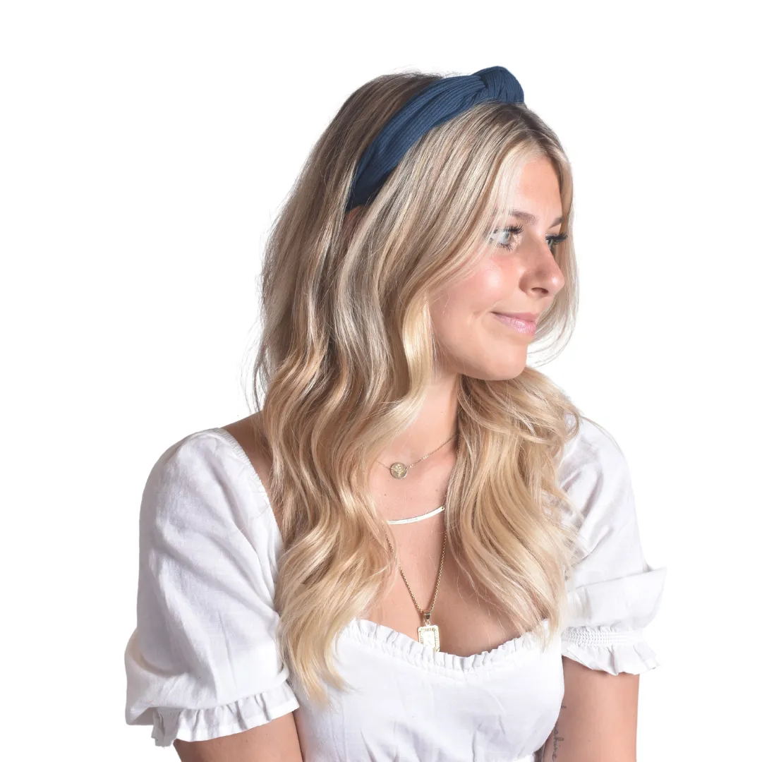 Essential Knotted Headband (Navy)