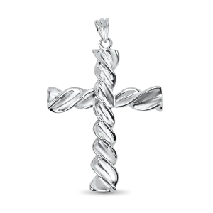 Estate Sterling Silver Twist Cross Pendant