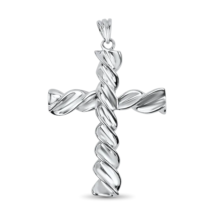 Estate Sterling Silver Twist Cross Pendant