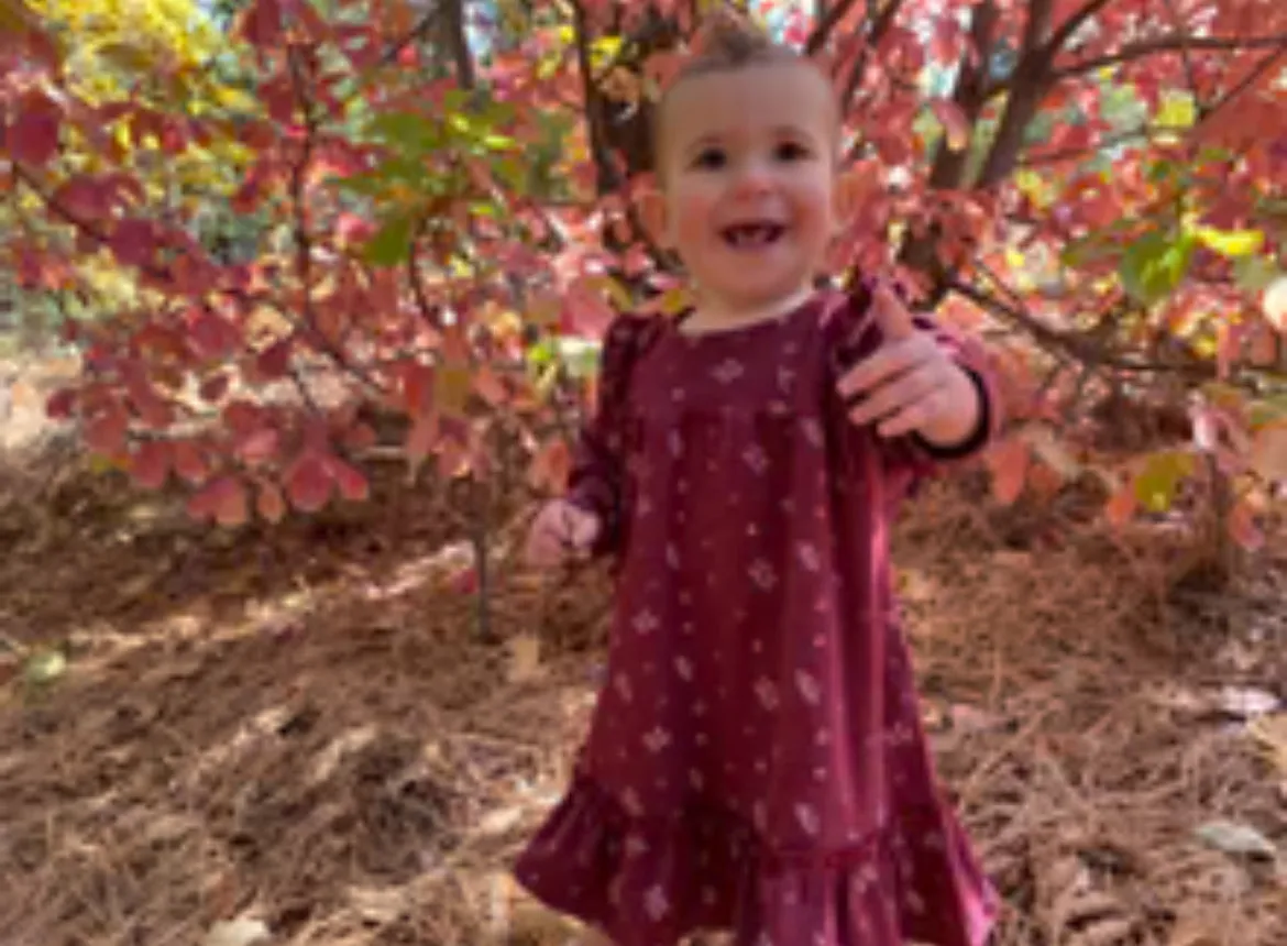 Ettie & H Burgundy Dress in Holly Pattern: Sizes NB to 18/24M