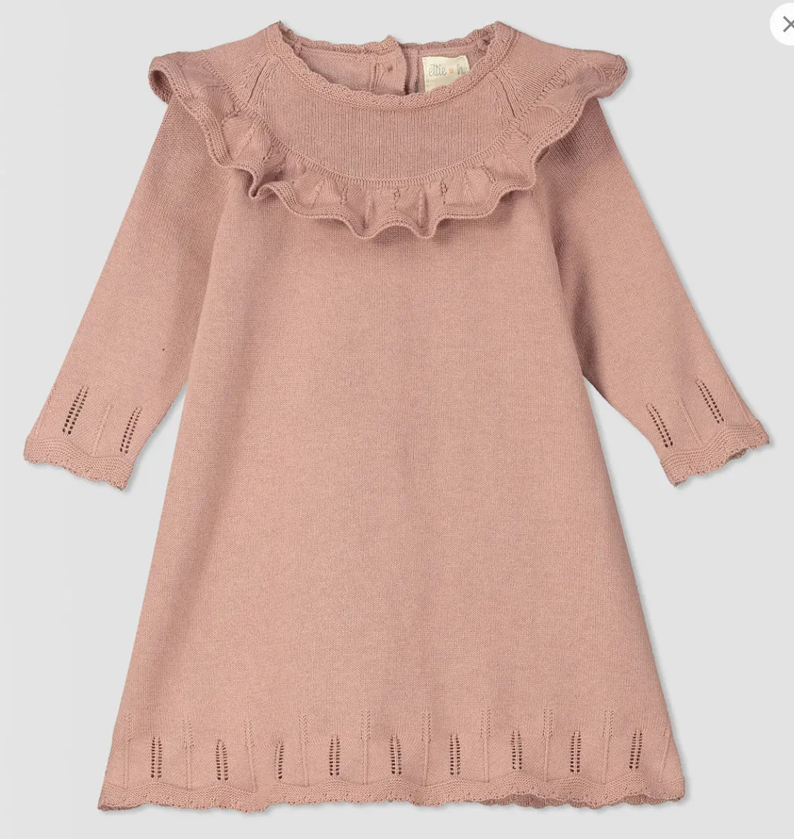 Ettie   H Tressa Dress In Rose Knit: Size 0M-18M