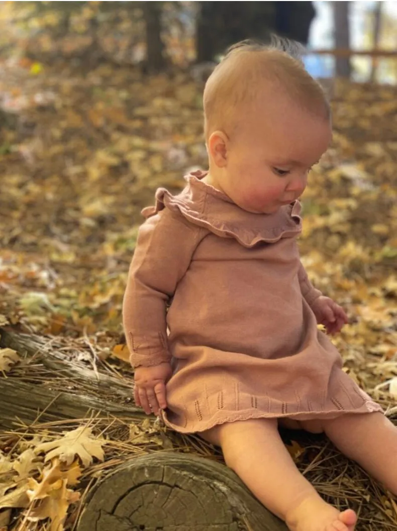 Ettie   H Tressa Dress In Rose Knit: Size 0M-18M