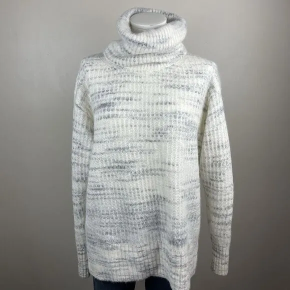 EVERLANE  S Alpaca Wool Blend Mark Knit Turtleneck Cozy Chunky Knit  Sweater
