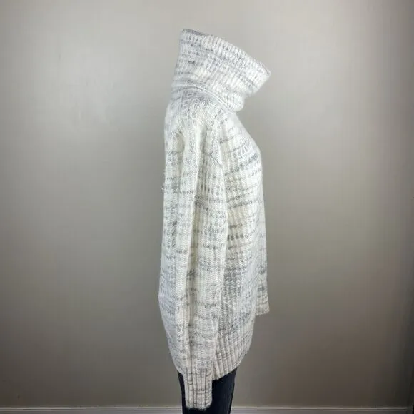 EVERLANE  S Alpaca Wool Blend Mark Knit Turtleneck Cozy Chunky Knit  Sweater