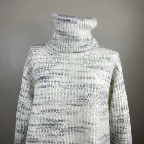 EVERLANE  S Alpaca Wool Blend Mark Knit Turtleneck Cozy Chunky Knit  Sweater