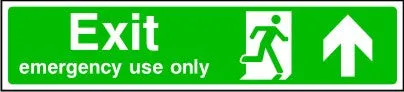 Exit Emergency Use Only Arrow Up Sign