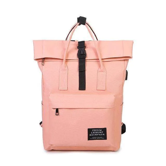 External USB Charge Backpack For Teens