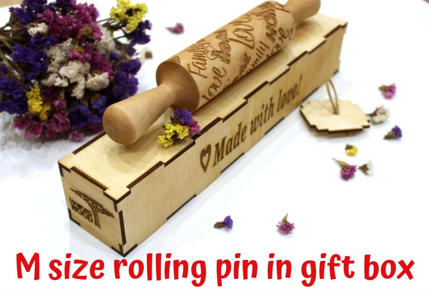 Fern Leaf Circle Forest Rolling Pin Embossed, Engraved, Texturred Sugar Cookies, Clay Roller, Shortbread, Pottery Stamp, Christmas Gift