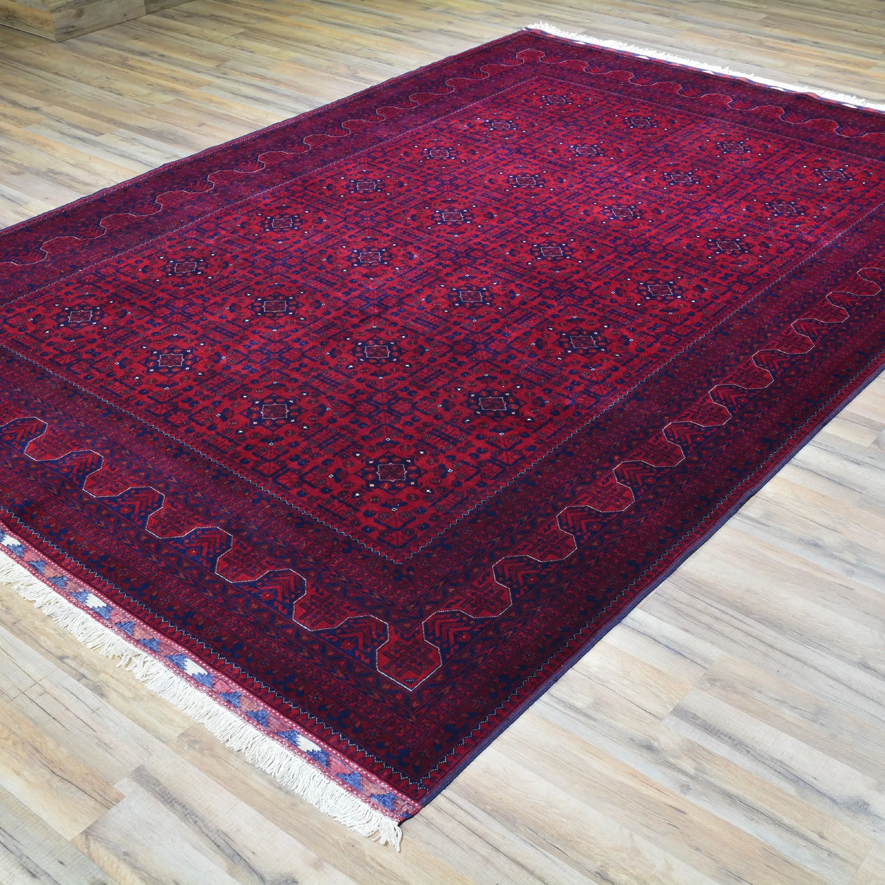 Fine Hand-Knotted Turkmen Tribal Traditional Wool Rug (Size 6.8 X 9.9) Brral-6717