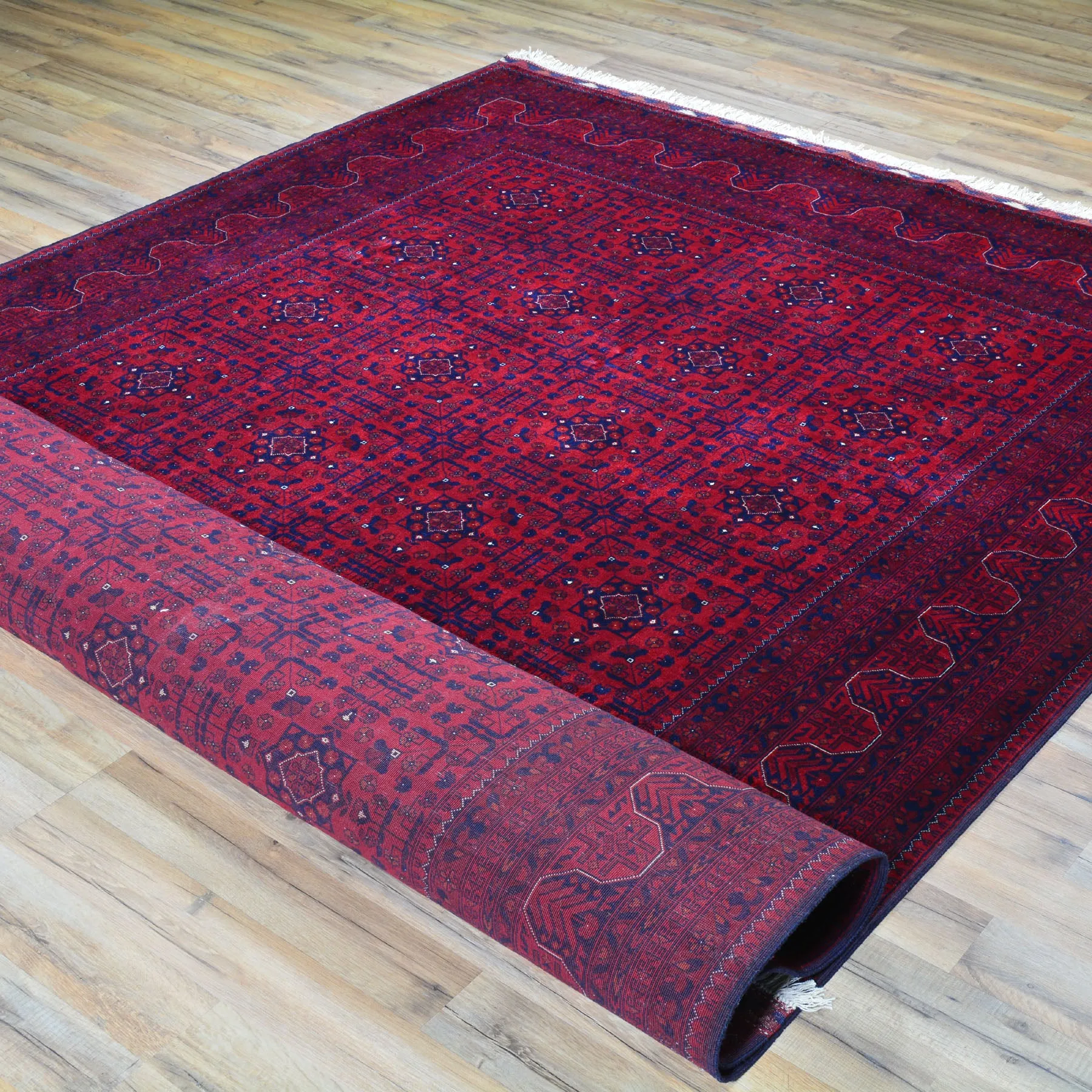 Fine Hand-Knotted Turkmen Tribal Traditional Wool Rug (Size 6.8 X 9.9) Brral-6717