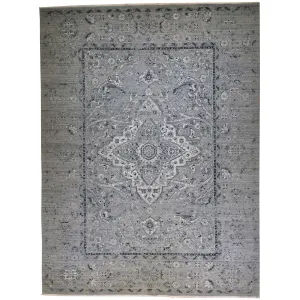Fine Wool Silk Traditional Design Handmade Rug (Size 9.1 X 12.2) Brral-6378