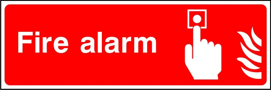 Fire alarm safety sign