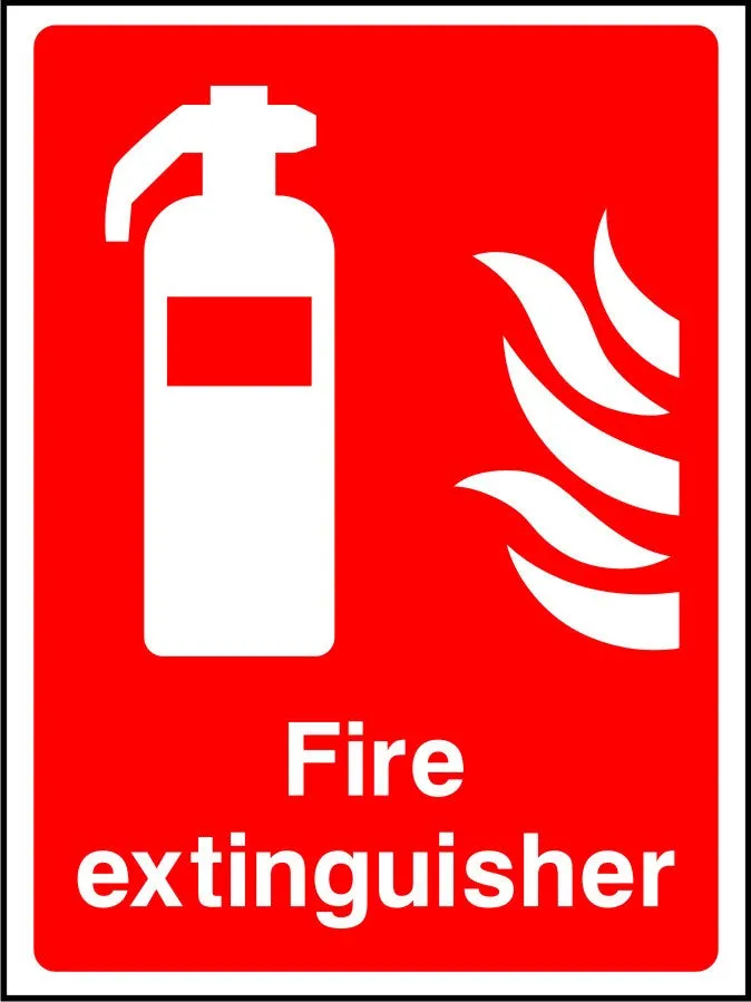 Fire extinguisher safety sign