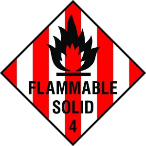 Flammable Solid 4 diamond sign