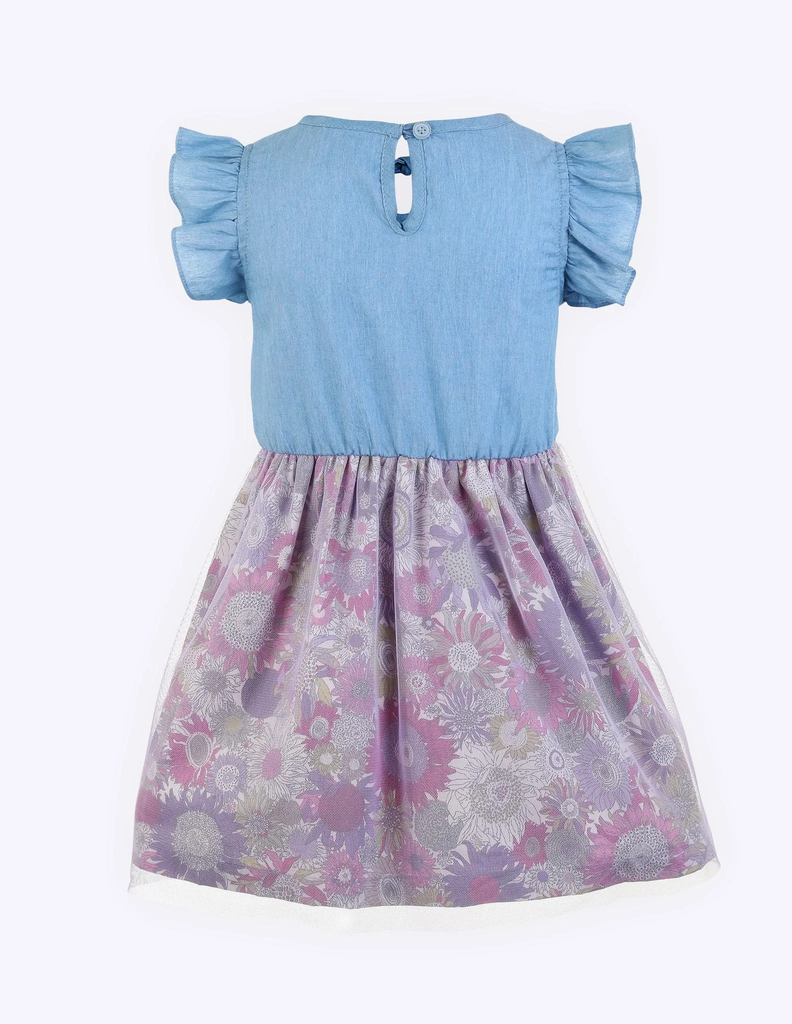 Floral Frilled Sleeve Dress