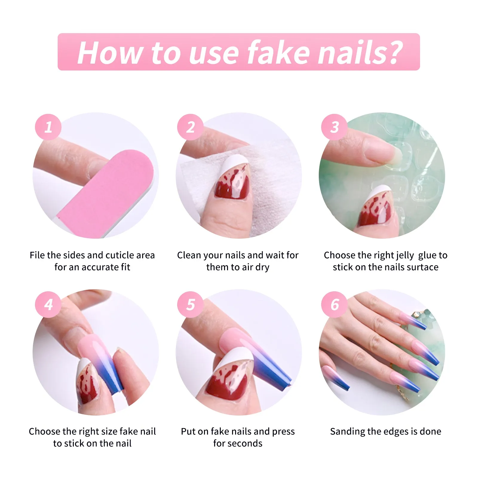 Fofosbeauty 6*24pcs Press on Nails, Artificial Acrylic Nails for Salon Quality in Seconds 03