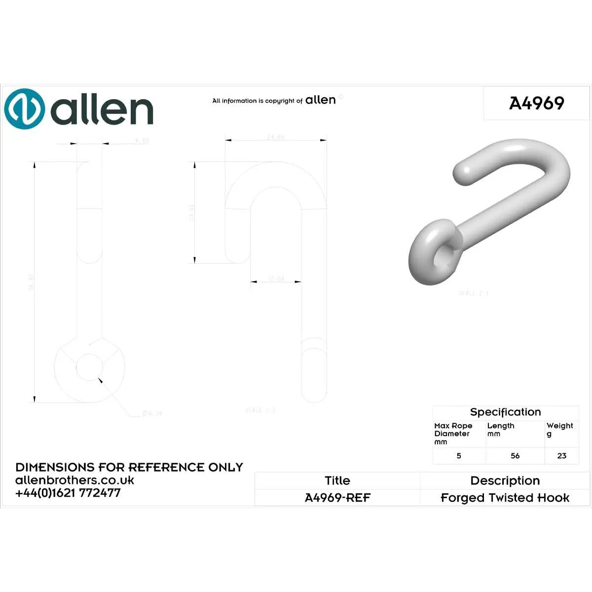 Forged Stainless Steel Twisted Hook