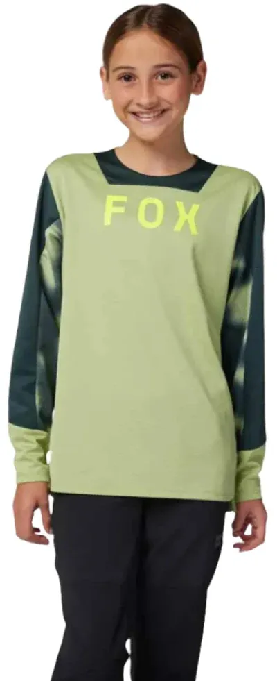 Fox YOUTH DEFEND LS JERSEY TAUNT - Pale Green