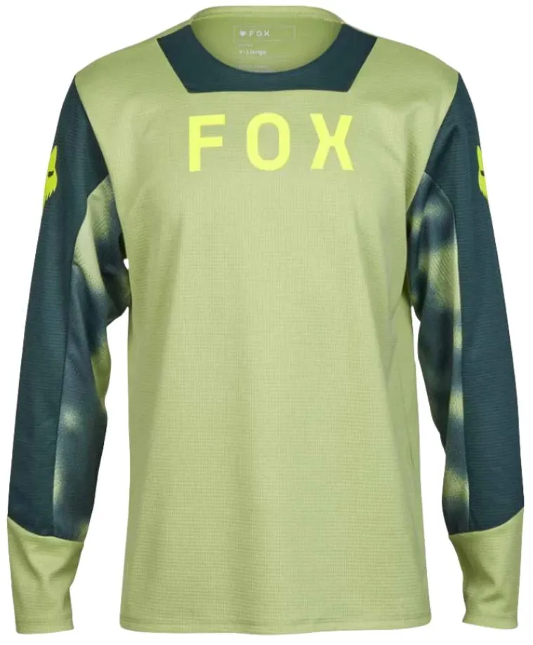 Fox YOUTH DEFEND LS JERSEY TAUNT - Pale Green